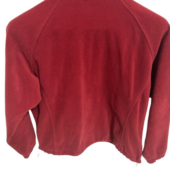 Columbia Fleece Mens Jacket Coat Size Large Red Long Sleeve - Picture 4 of 7